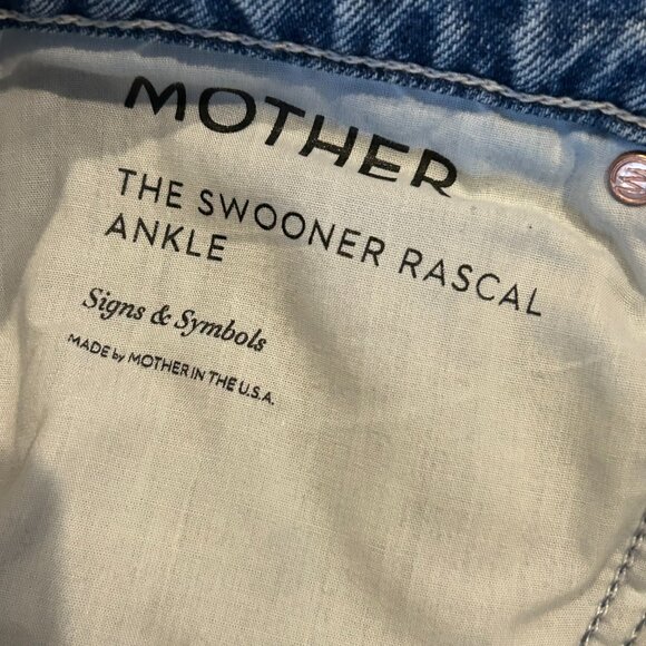MOTHER Denim Jeans The Swooner Rascal Ankle - Signs & Symbols Size 26 - Picture 9 of 16